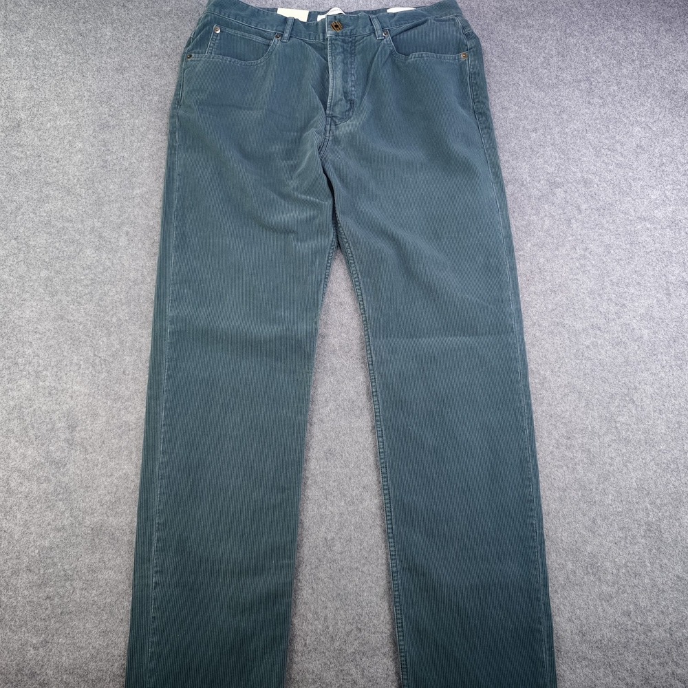 Billy Reid Corduroy Pants Mens 32 Washed Teal Green Pima Cotton 5 Pocket NWT